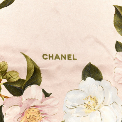 Chanel Silk CC Logo Camellia Scarf 3 of 8