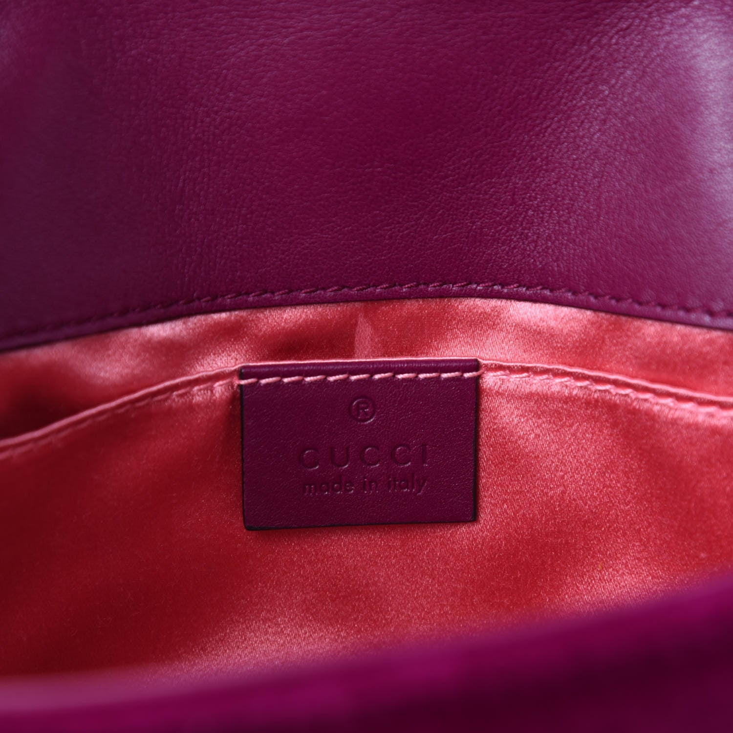 Gucci Velvet Matelasse Mini GG Marmont Shoulder Bag Fuchsia Violet Cyclamen 9 of 11