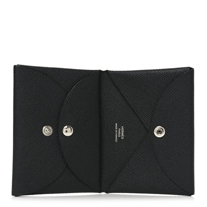 Hermes Epsom Calvi Duo Card Case Black 5 of 6