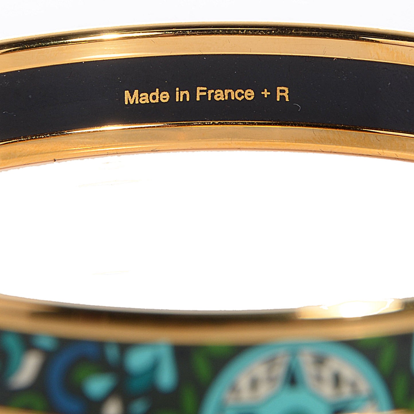 Enamel Printed Concours d'Etriers Narrow Bracelet 62 Foret