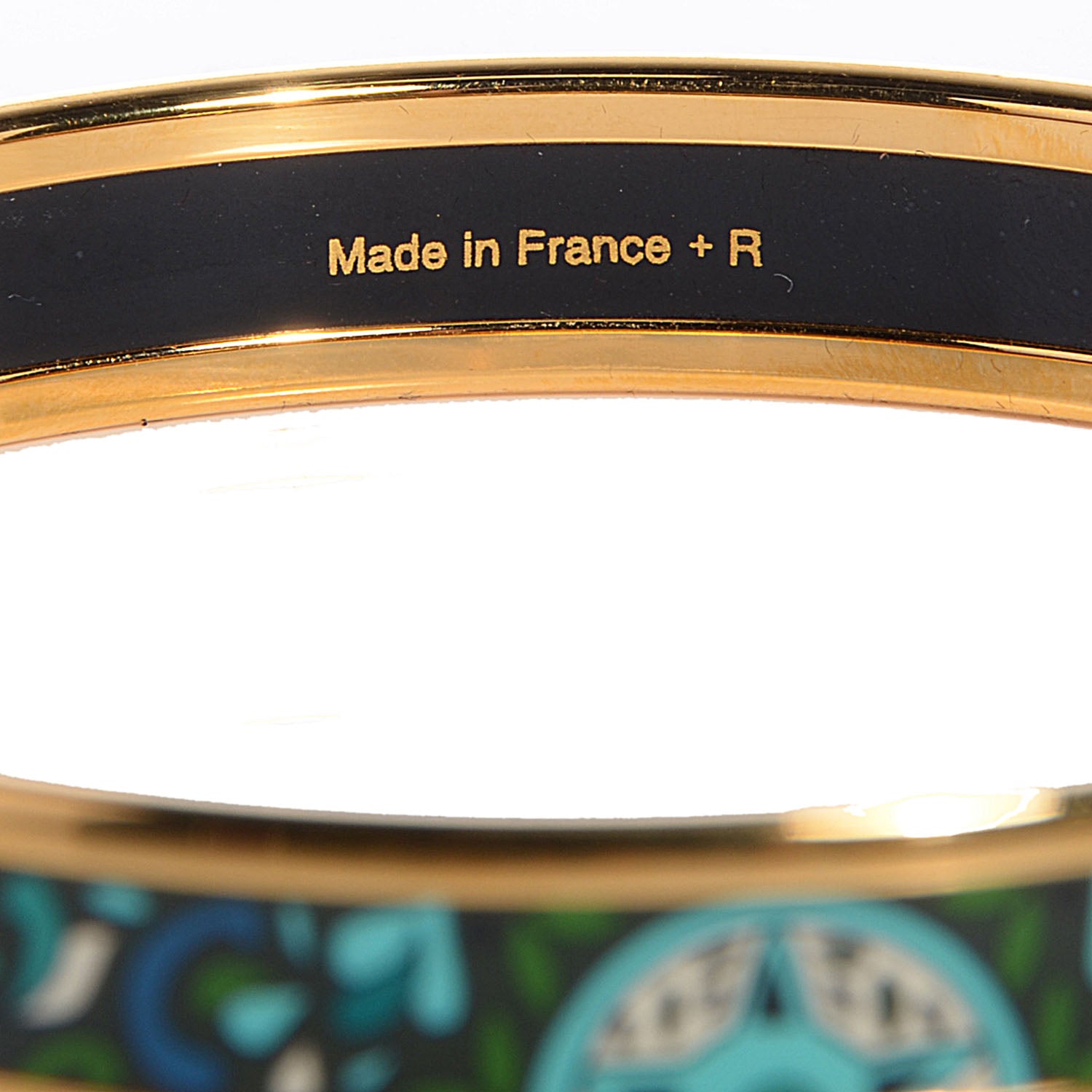 Hermes Enamel Printed Concours d'Etriers Narrow Bracelet 62 Foret 4 of 6