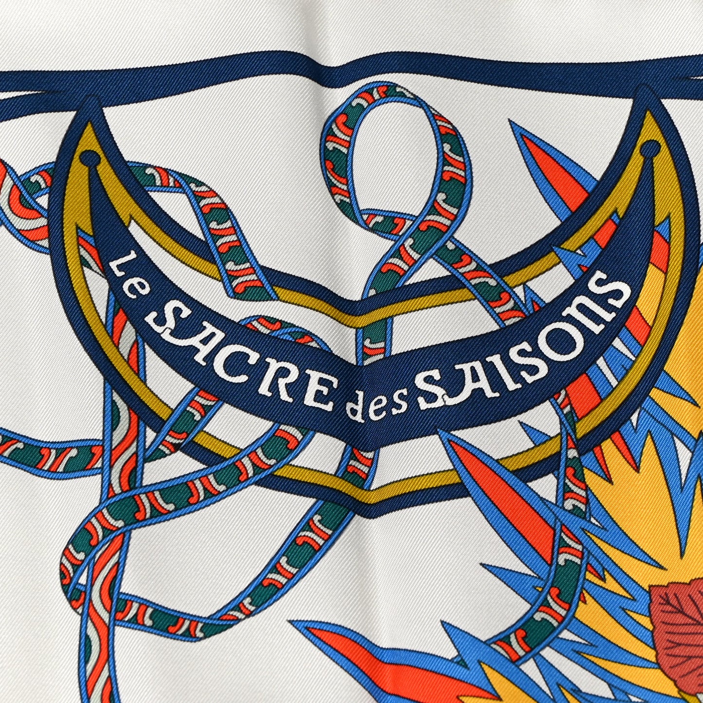 Silk Le Sacre Des Saisons Scarf 90 Craie Jaune Soleil