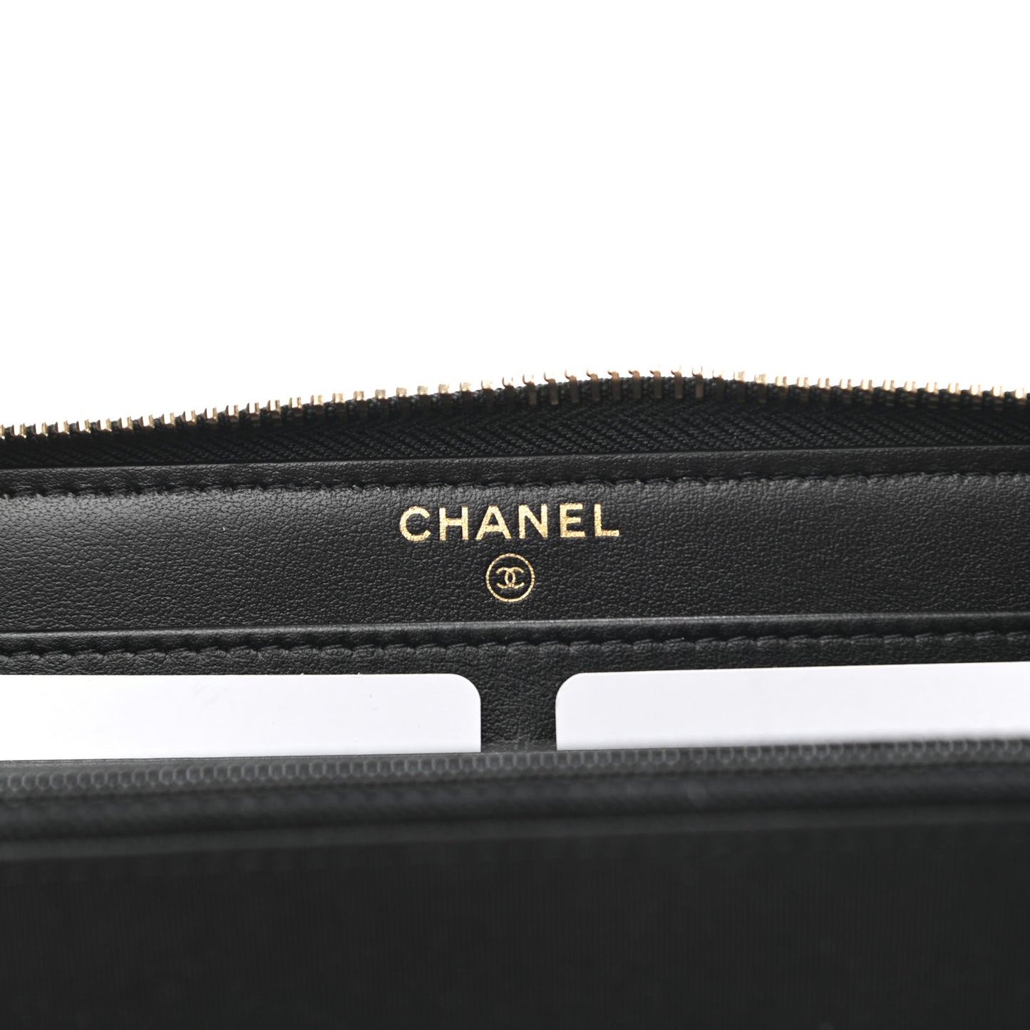Shiny Lambskin Gusset Zip Around Waist Belt Wallet Black