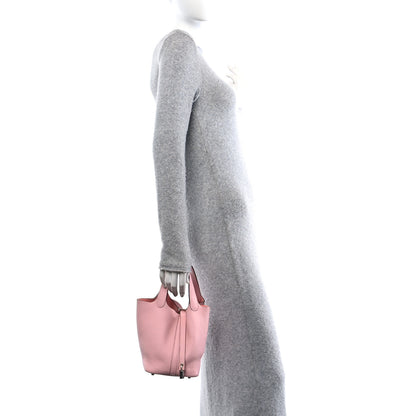 Hermes Taurillon Clemence Picotin Lock 18 PM Rose Sakura 2 of 10