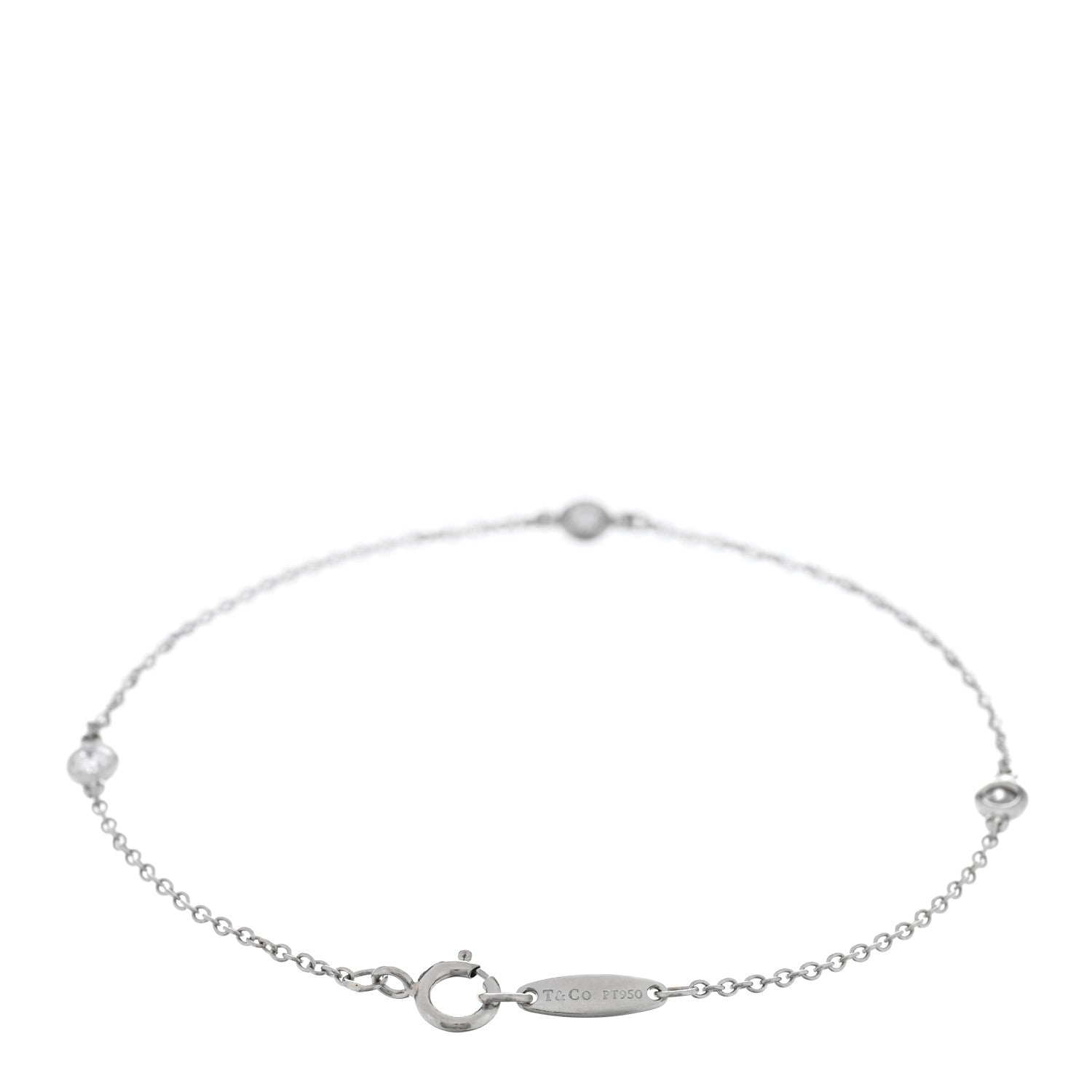 Tiffany Platinum Diamond .15ctw Elsa Peretti Diamonds by the Yard Station Bracelet 2 of 4
