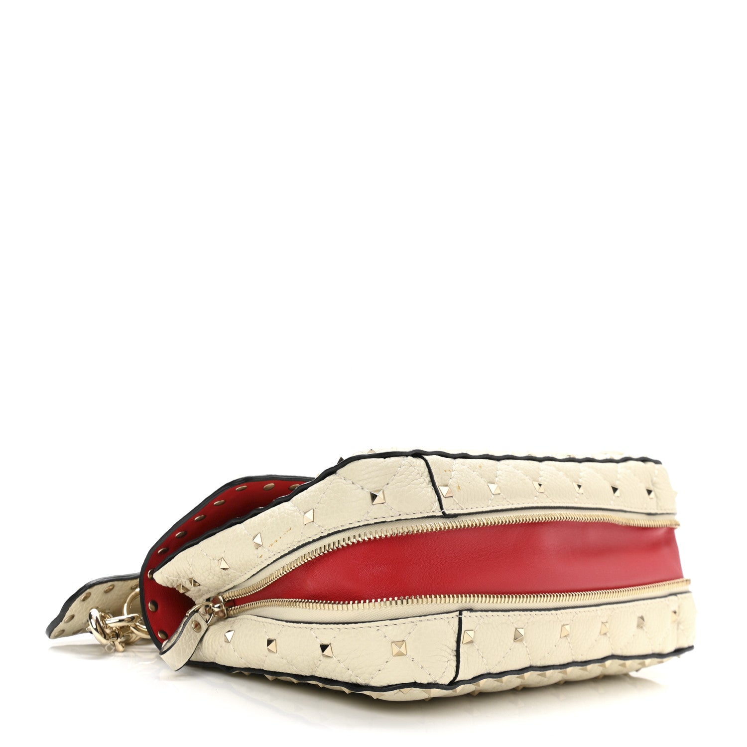 Valentino Garavani Grained Calfskin Medium Rockstud Spike Shoulder Bag Light Ivory 4 of 10