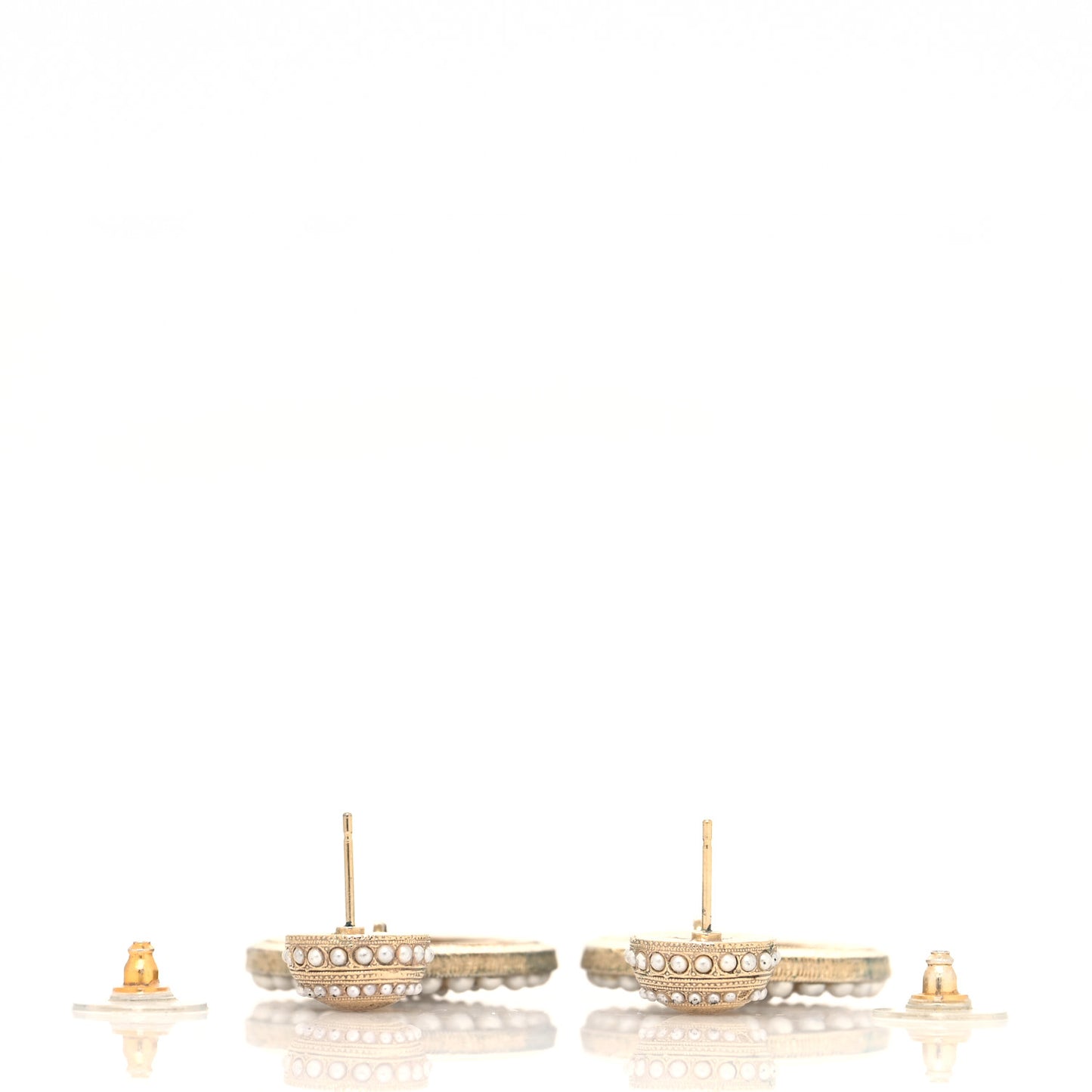 Pearl CC Drop Earrings Light Gold
