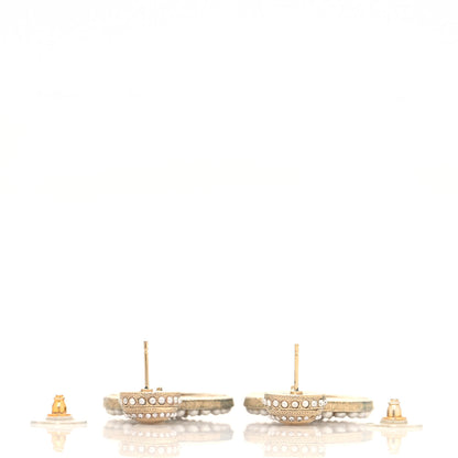 Chanel Pearl CC Drop Earrings Light Gold 3 of 4