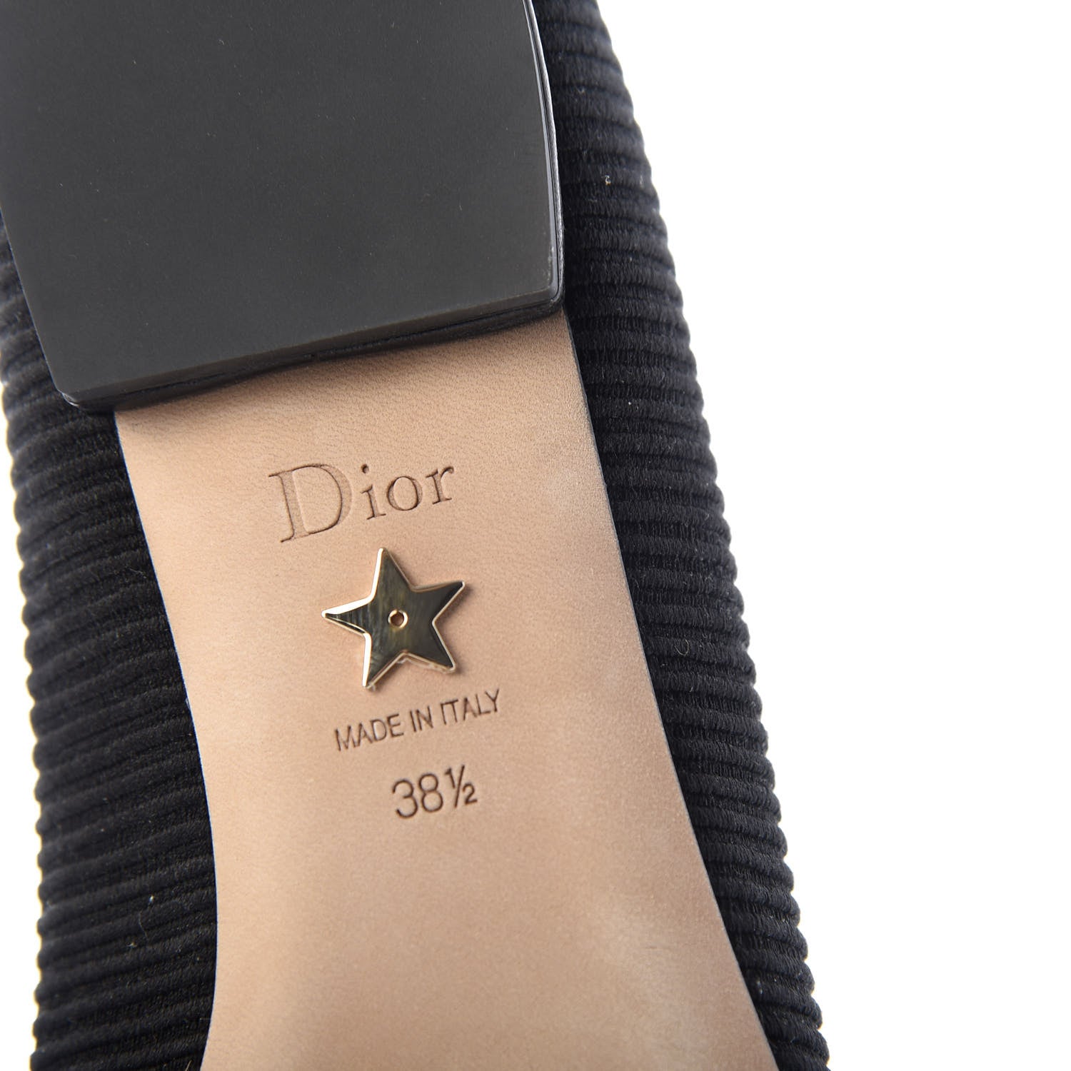 Christian Dior Fabric Ribbon Embroidered J'Adior Ballet Flats 38.5 Black 9 of 11