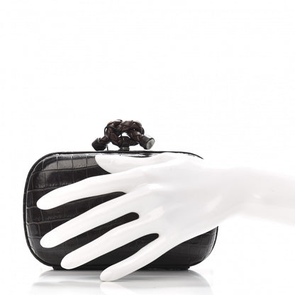 Bottega Veneta Crocodile Knot Clutch Brown 2 of 9