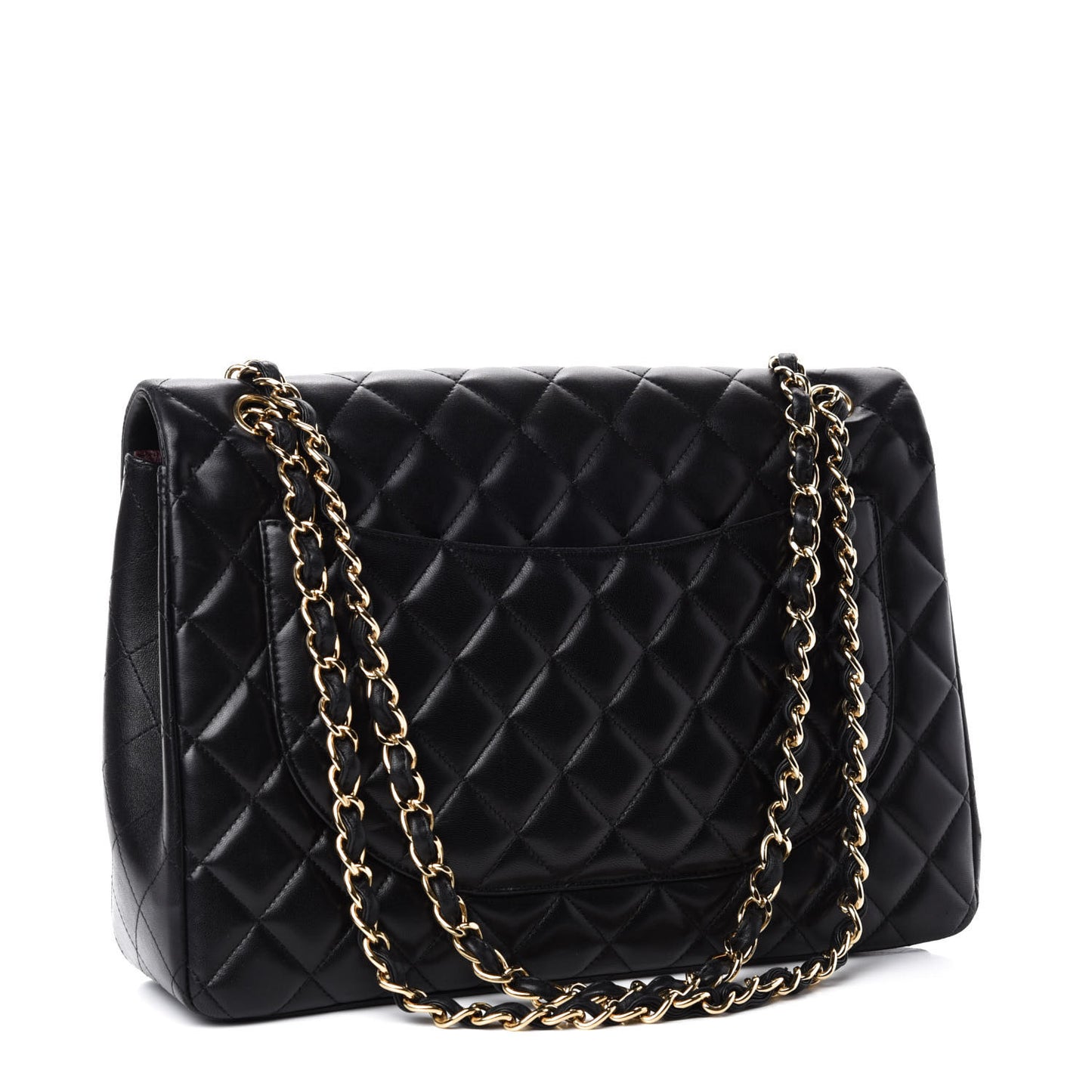 Lambskin Quilted Maxi Single Flap Black
