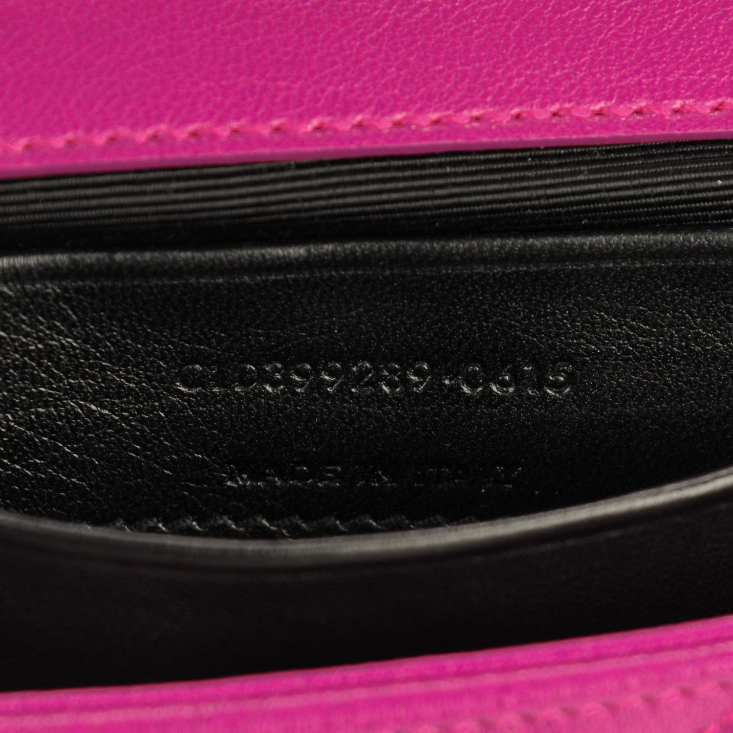 Saint Laurent Sheepskin Matelasse Chevron Classic Monogram Baby Chain Bag Electric Pink 7 of 7