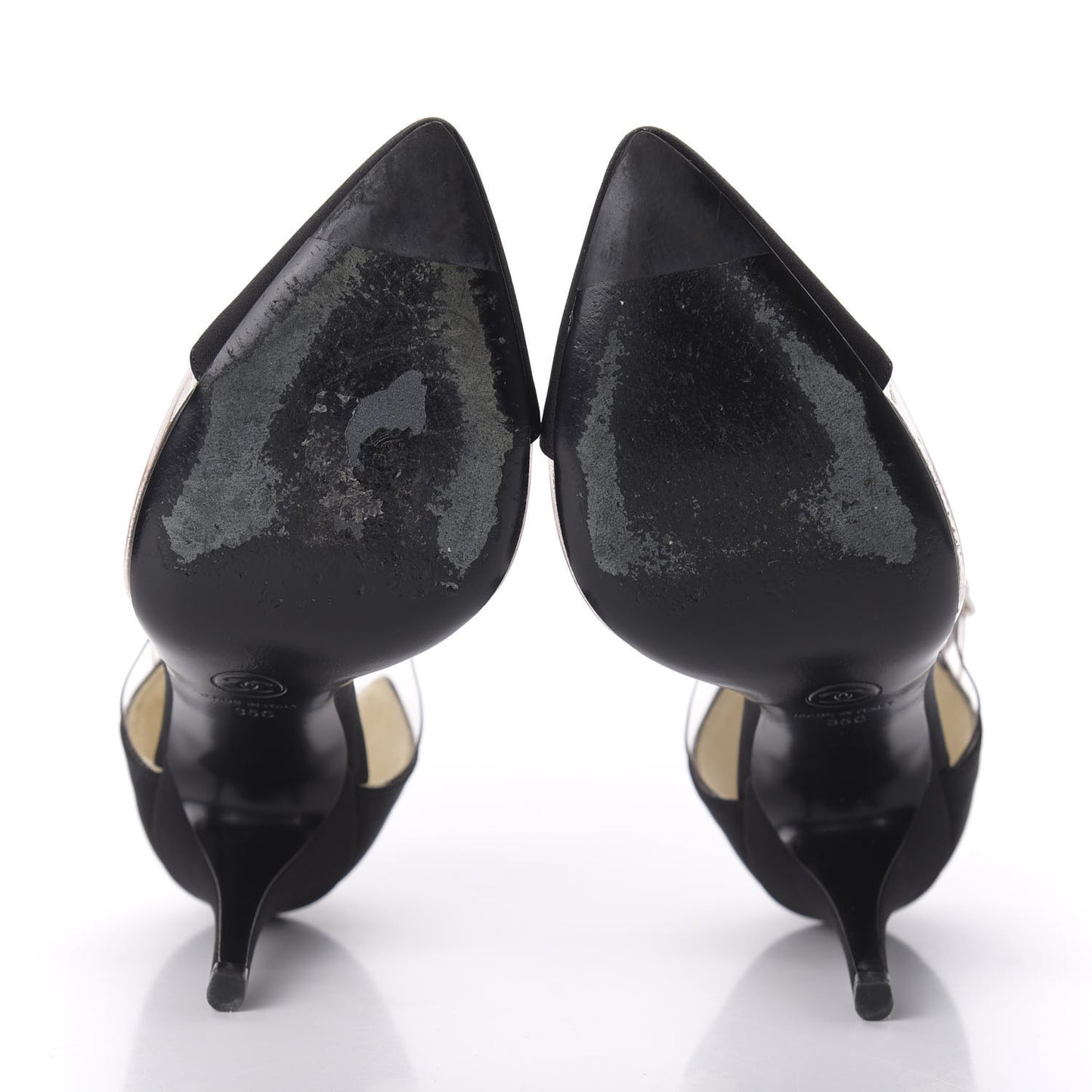 PVC Silk Crepe Cap Toe CC Pumps 35 Black