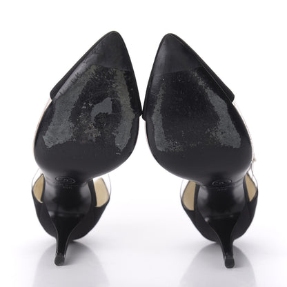 Chanel PVC Silk Crepe Cap Toe CC Pumps 35 Black 5 of 7