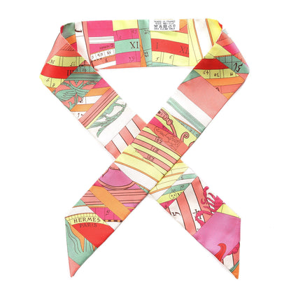 Hermes Silk Astrologie Twilly Rose Corail Vert Fluo 1 of 6
