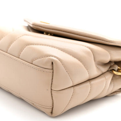 Saint Laurent Calfskin Y Quilted Monogram Toy Loulou Crossbody Bag Dark Beige 5 of 11