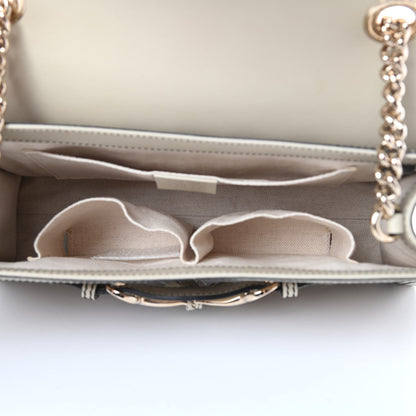 Gucci Monogram Margaux Calfskin Medium Emily Chain Shoulder Bag Beige Ebony Mystic White 5 of 13
