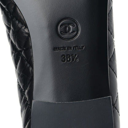 Chanel Aged Calfskin Quilted CC Cap Toe Ballerina Flats 38.5 Black 6 of 9
