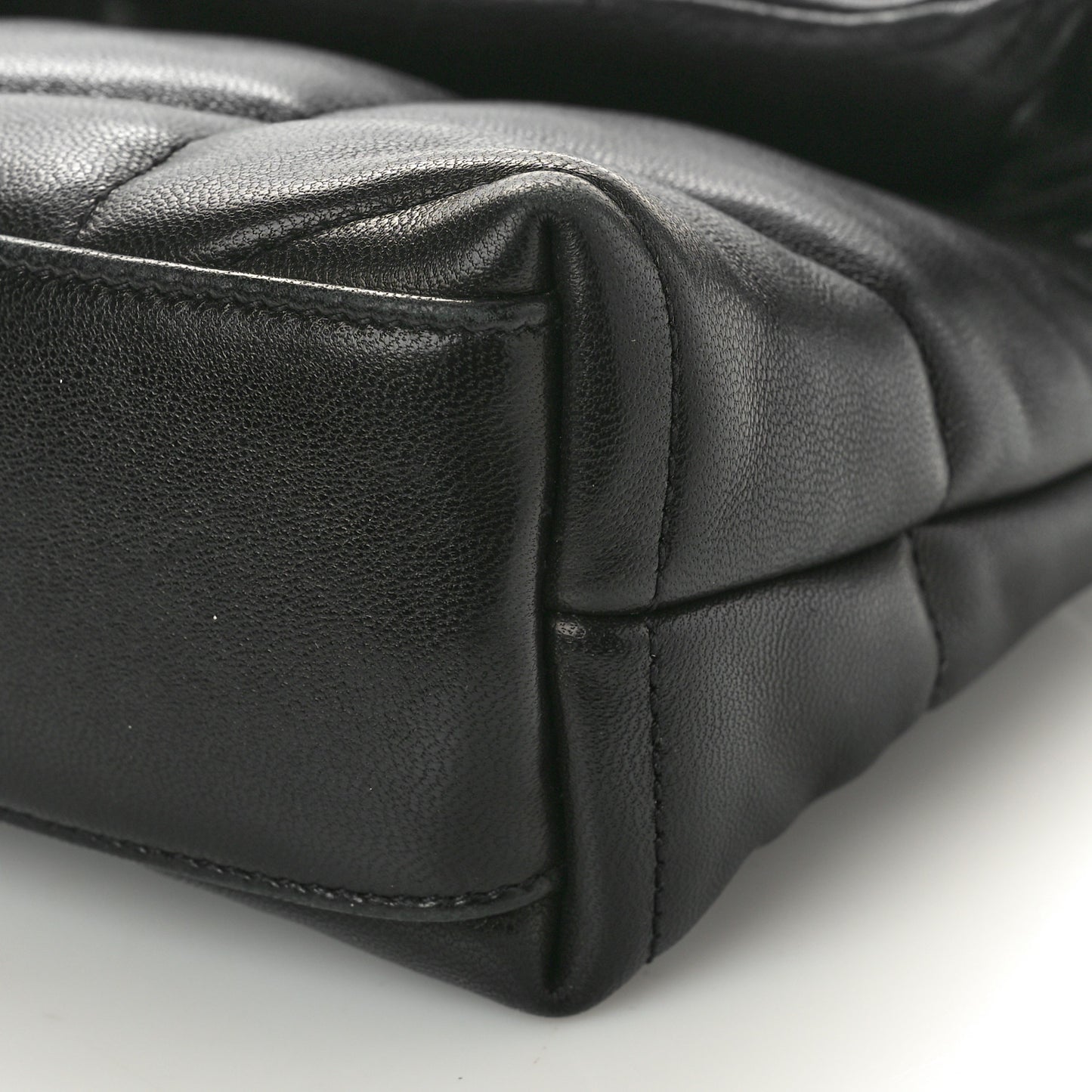 Lambskin Quilted Toy Loulou Puffer Monogram Monochrome Chain Satchel Black