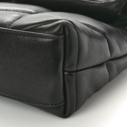 Saint Laurent Lambskin Quilted Toy Loulou Puffer Monogram Monochrome Chain Satchel Black 10 of 13