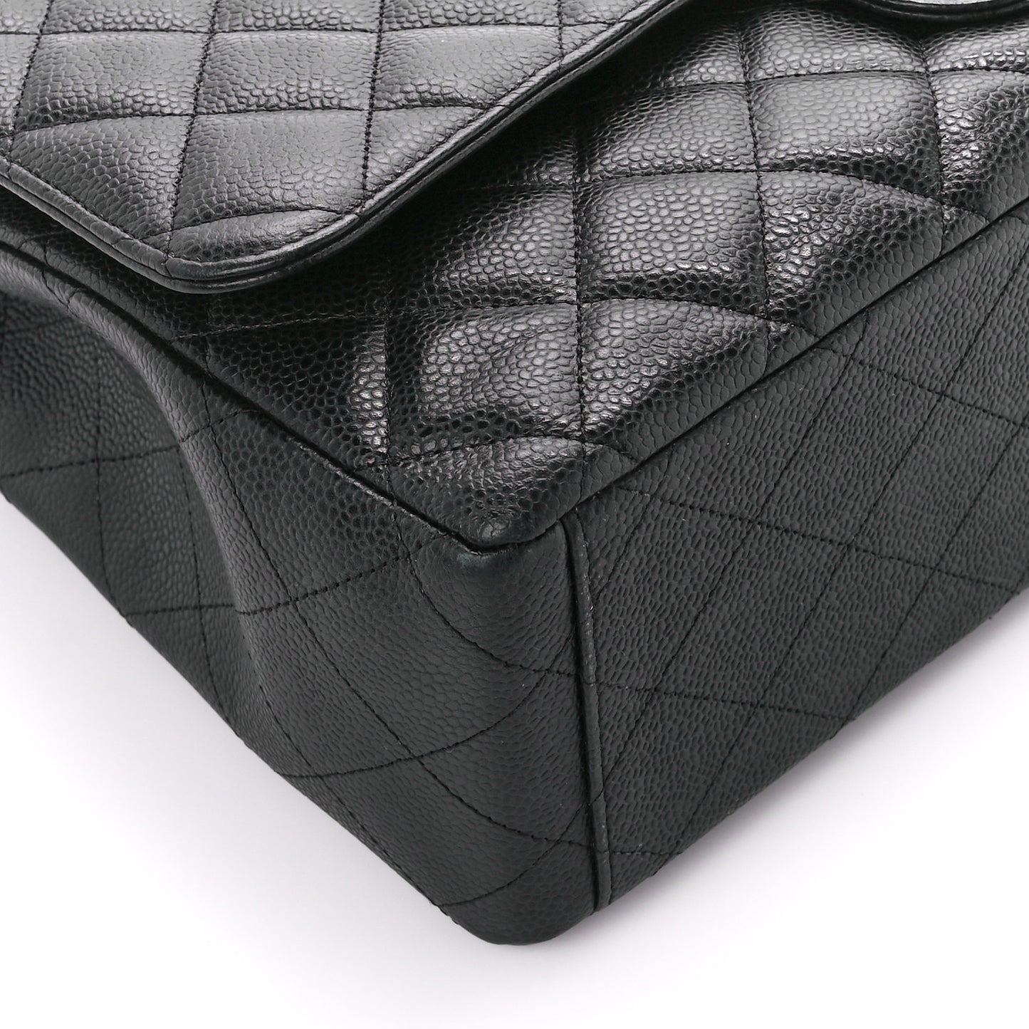 Caviar Quilted Maxi Double Flap Black