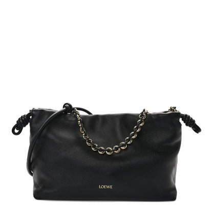 Loewe Mellow Nappa Donut Chain Flamenco Knot Clutch Black 1 of 8