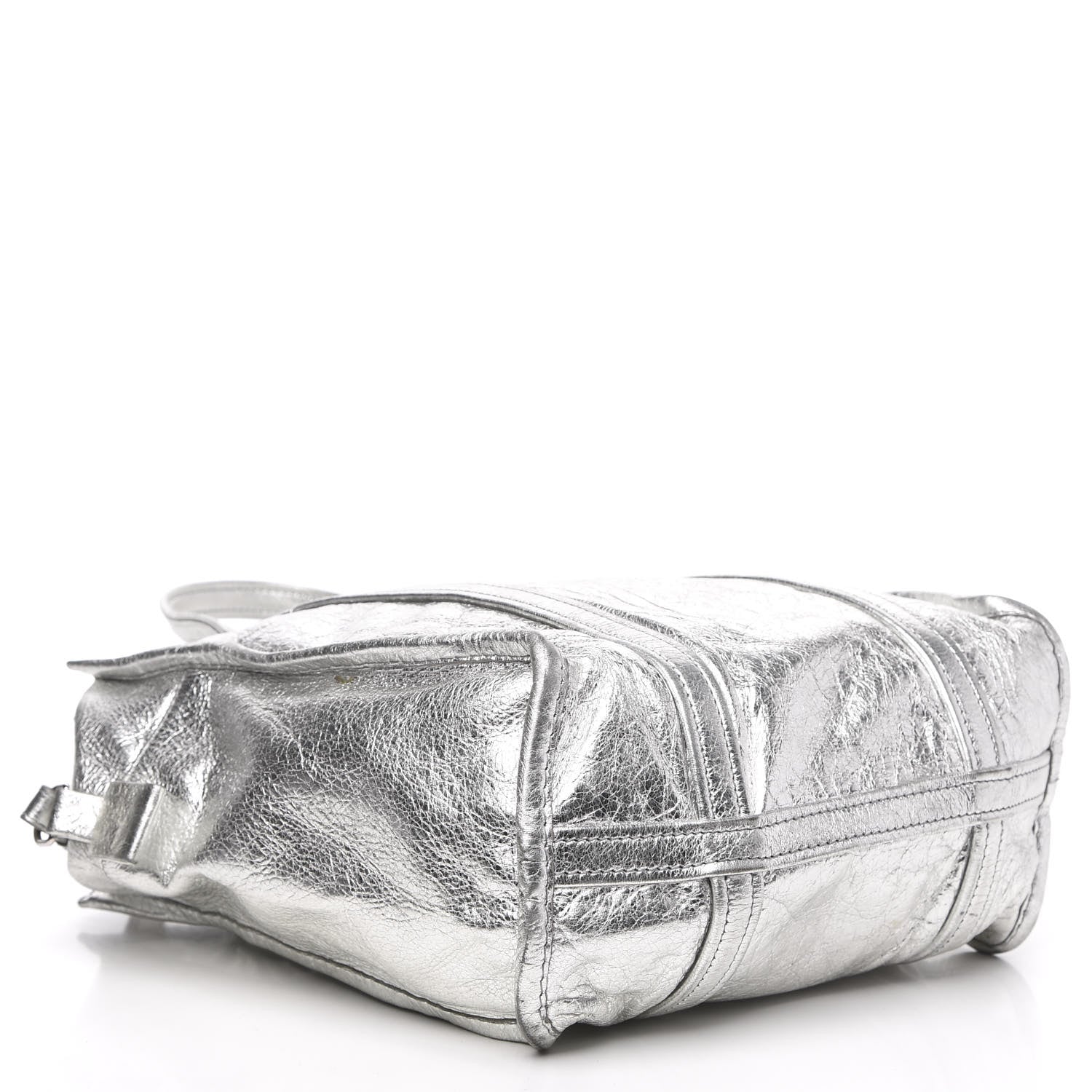 Balenciaga Metallic Calfskin S Bazar Shopper Tote Silver Hardware 4 of 14