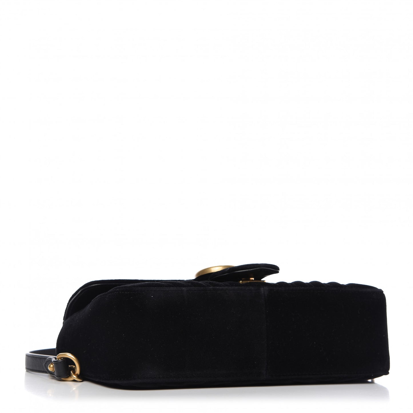 Velvet Matelasse Small GG Marmont Shoulder Bag Black