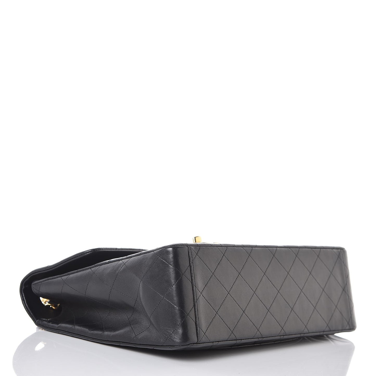 Lambskin Quilted XL Jumbo Single Flap Black
