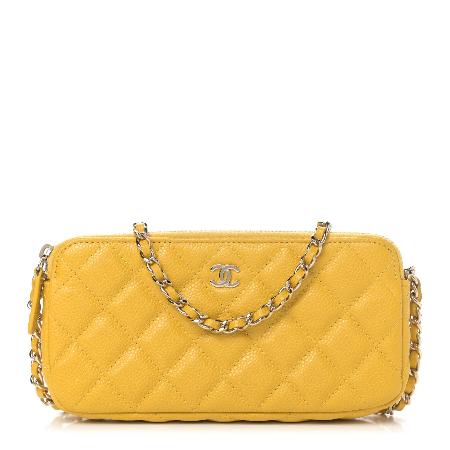 Chanel Caviar Quilted Small Clutch With Chain Yellow 1 of 7