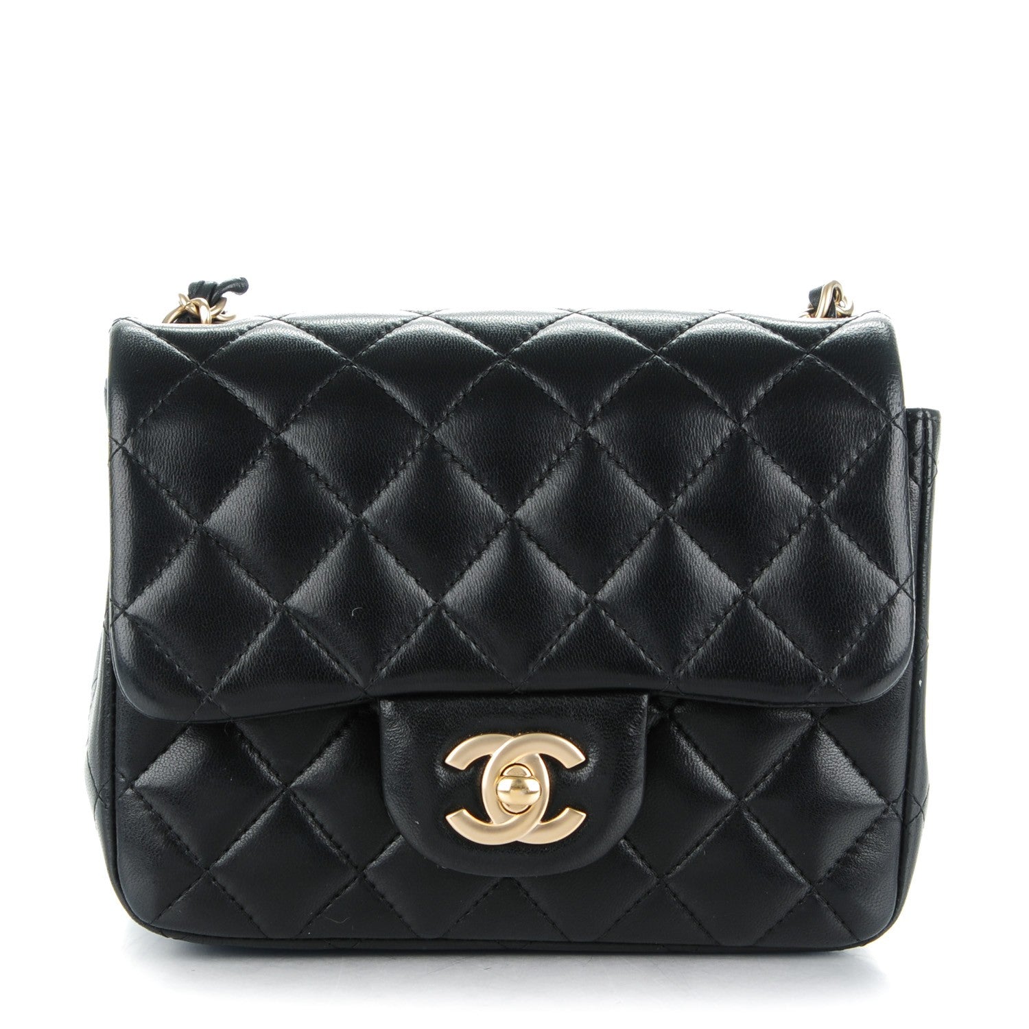 Chanel Lambskin Quilted Mini Square Flap Black 1 of 8