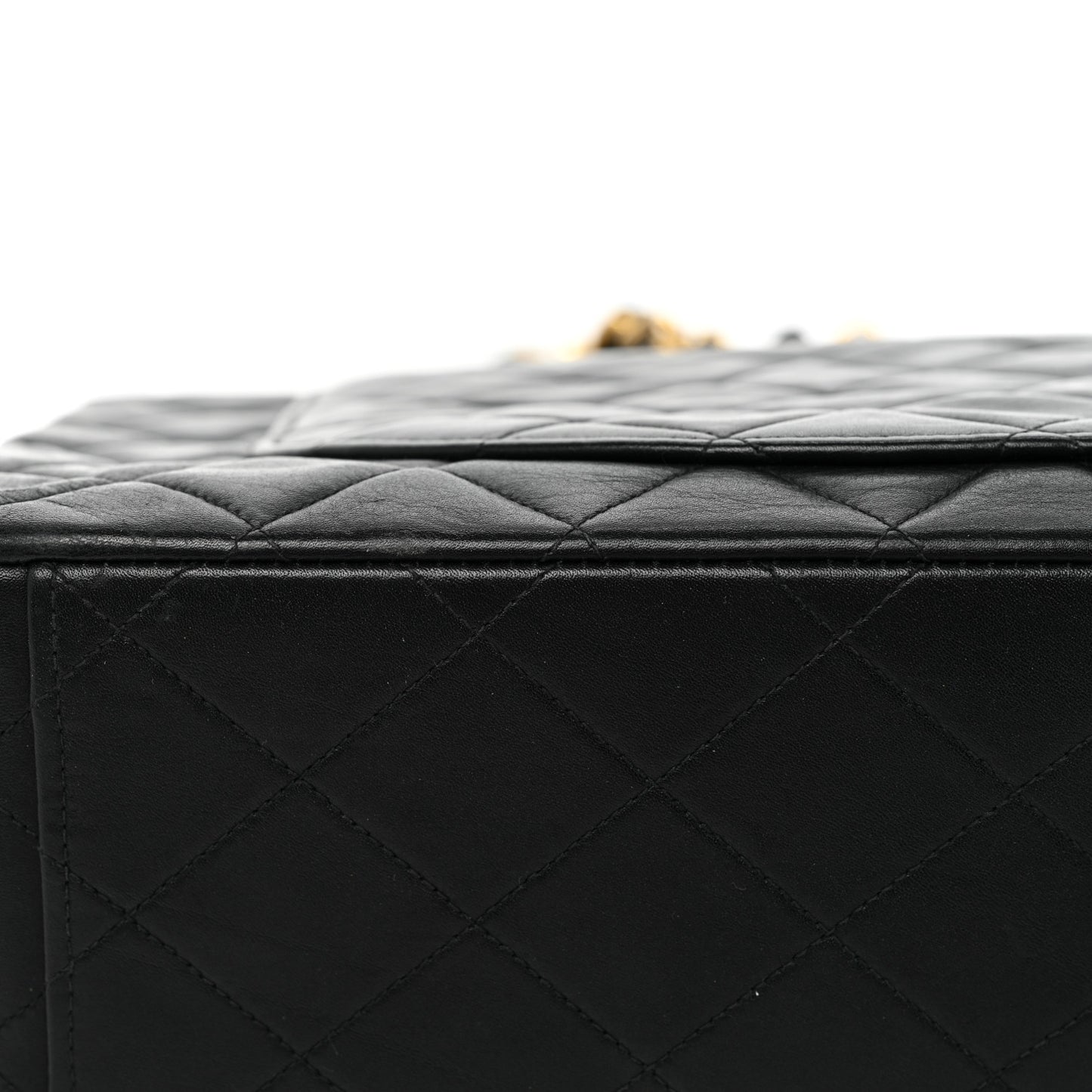Lambskin Quilted XL Jumbo Single Flap Black