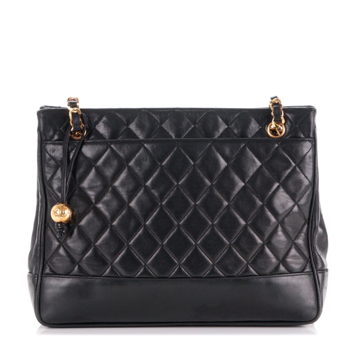 Lambskin Quilted Shoulder Bag Black