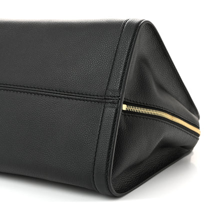 Alexander McQueen Pebbled Calfskin Large Skull Padlock Zip Around Tote Black 10 of 10
