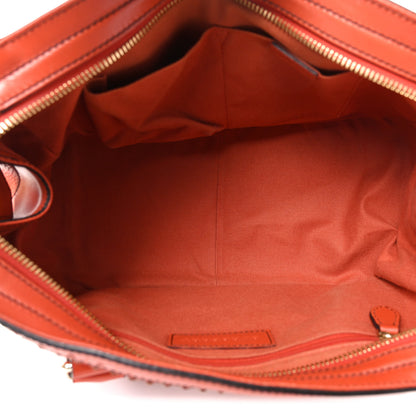 Burberry Grainy Calfskin Medium Dennet Brogue Tote Tangerine 5 of 9