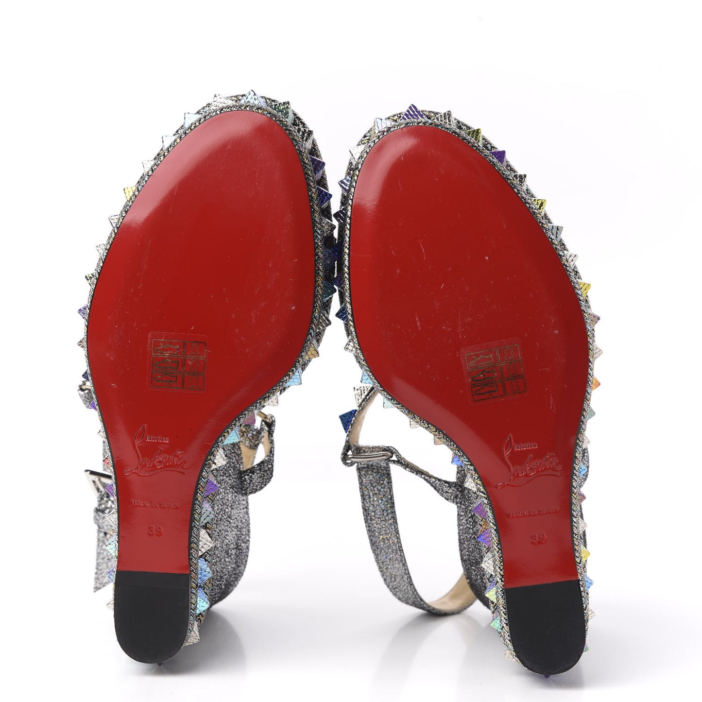 Nappa Mica Pyraclou 110 Wedge Sandals 39 Silver