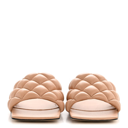 Bottega Veneta Nappa Matelasse Padded Flat Sandals 36.5 Tan 3 of 9