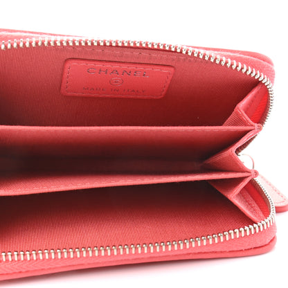 Chanel Calfskin Quilted Bi-Color Zip Coin Purse Red Pink 5 of 9