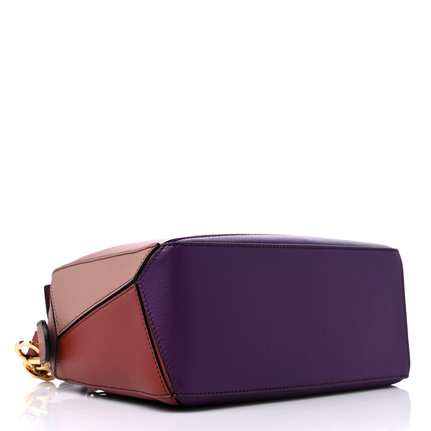 Calfskin Small Puzzle Bag Dark Rust Dark Purple