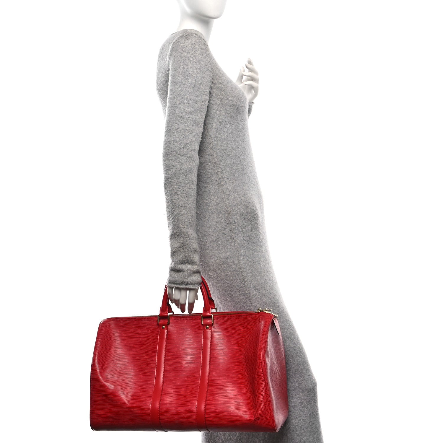 Louis Vuitton Epi Keepall 45 Castillan Red 3 of 17