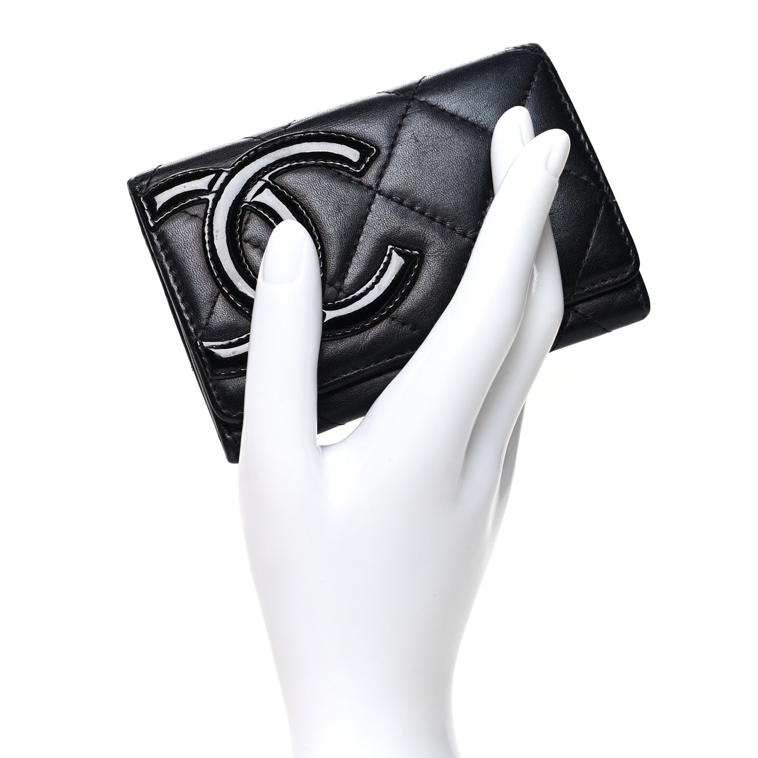 Chanel Calfskin Quilted Cambon Business Card Holder Black 2 of 9