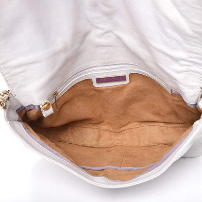 Jimmy Choo Calfskin Flap Shoulder Bag White 5 of 15