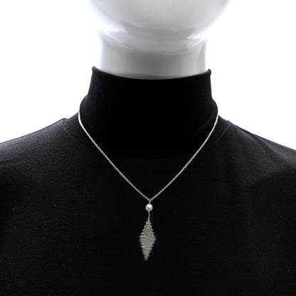 Tiffany Sterling Silver Pearl Elsa Peretti Mesh Pendant Necklace 2 of 5