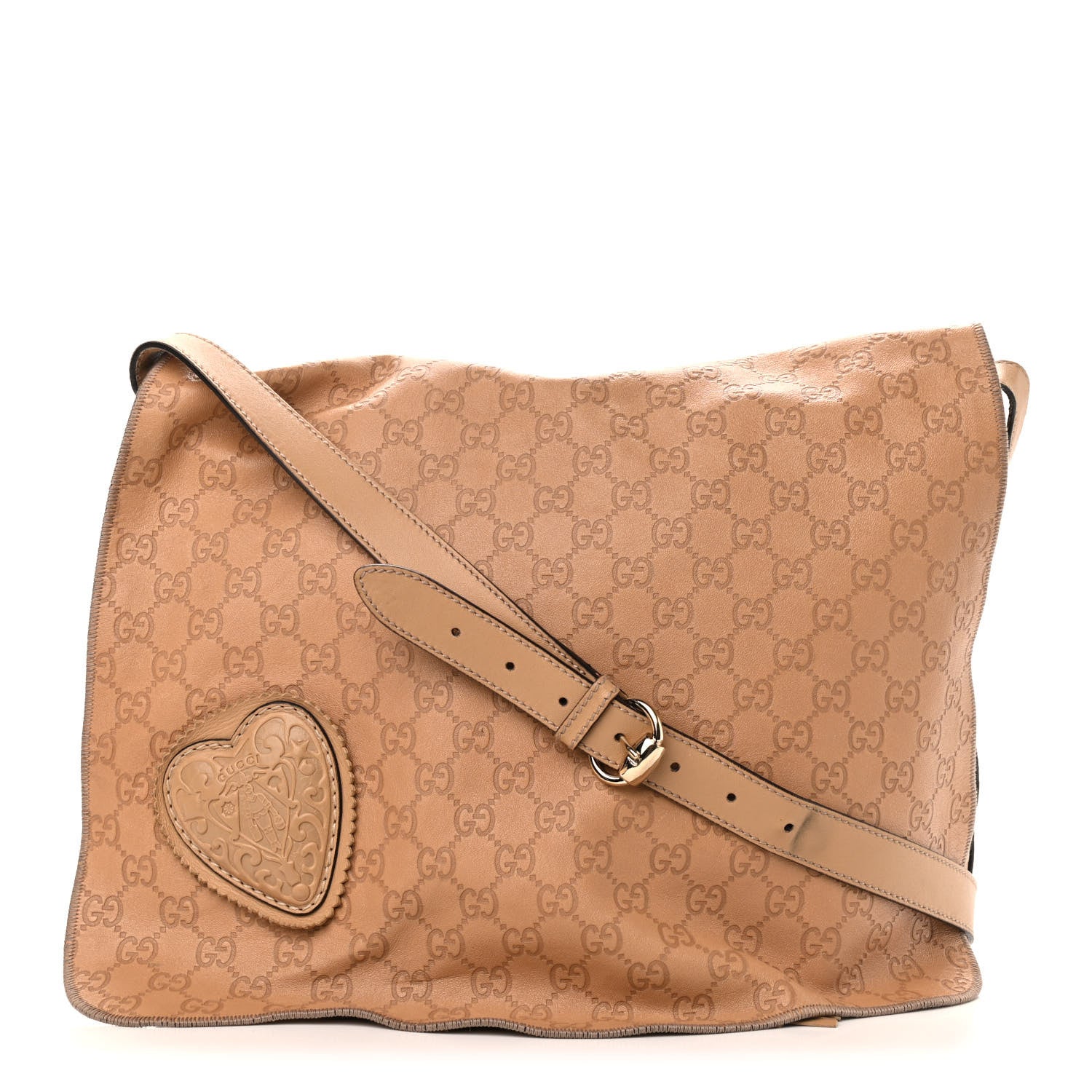 Gucci Guccissima Tribeca Messenger Bag Beige 1 of 16
