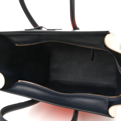 Celine Elephant Calfskin Mini Tri-Color Luggage Bright Orange 4 of 8