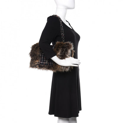 Chanel Tweed Arctic Fantasy Fur Flap Blue Red 2 of 10