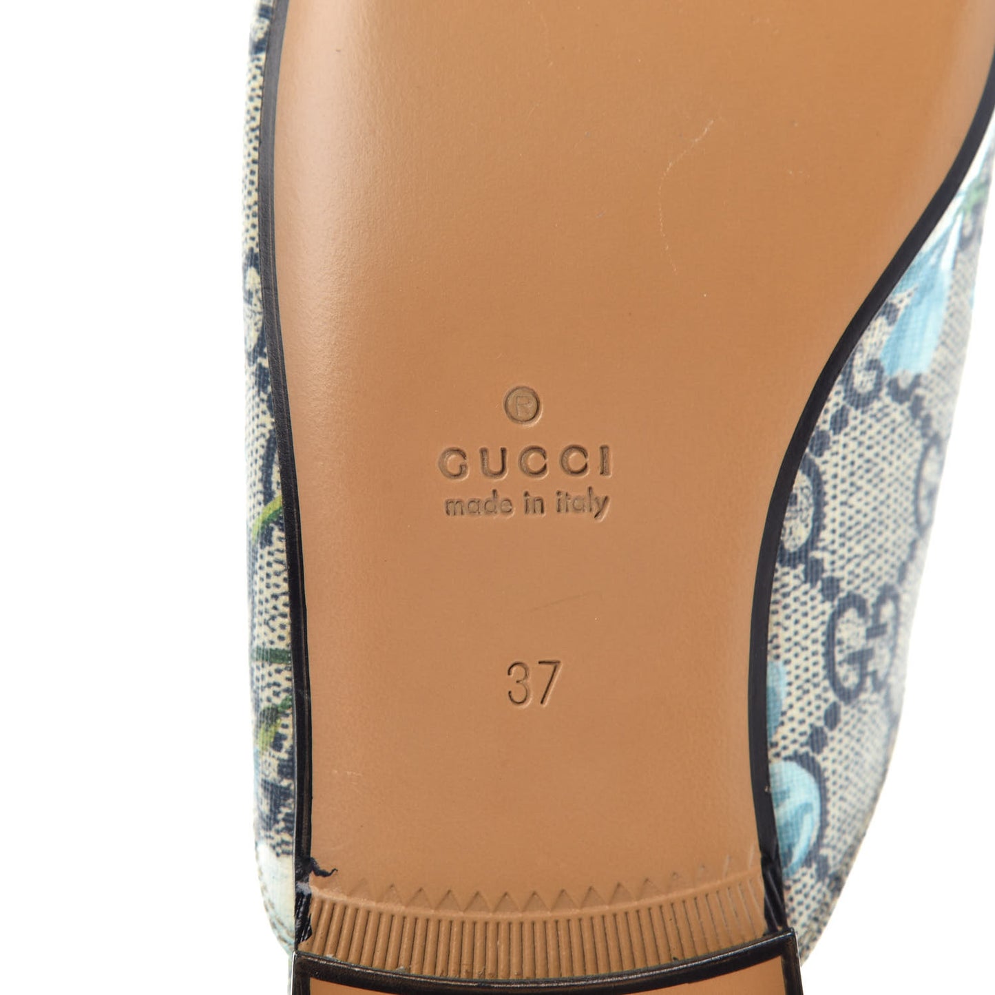 GG Supreme Monogram Blooms Womens Princetown Slippers 37 Beige Blue Navy Hibiscus Red