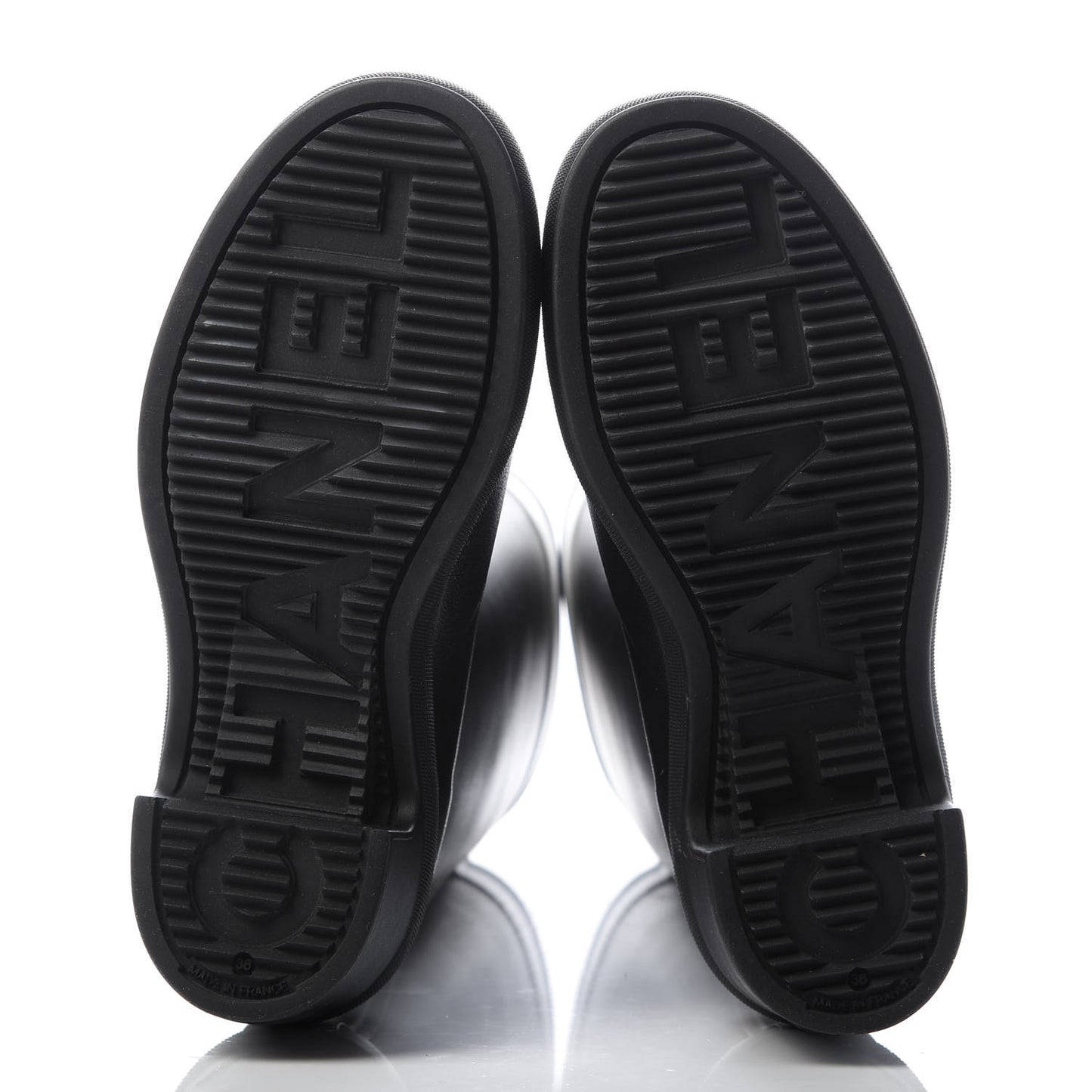 Rubber Logo Rain Boots 36 Black White