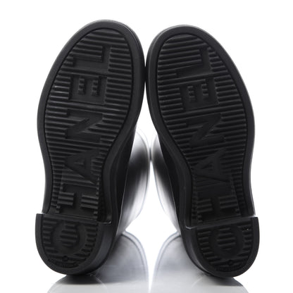 Chanel Rubber Logo Rain Boots 36 Black White 5 of 13