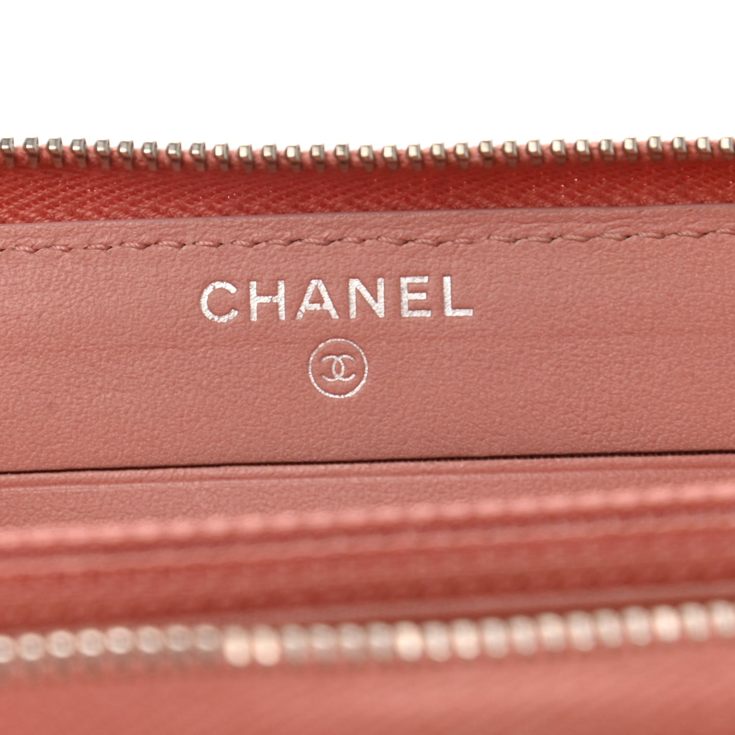 Ombre Patent Calfskin Quilted Small Zip Around Wallet Pink White